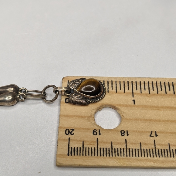 Vintage sterling silver & tiger's eye southwest necklace - Picture 5 of 6